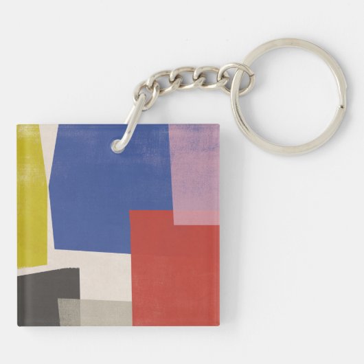 Foolscap - Moderne kleurenblokken Sleutelhanger (Achterkant)