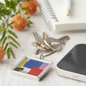 Foolscap - Moderne kleurenblokken Sleutelhanger (Zijkant)