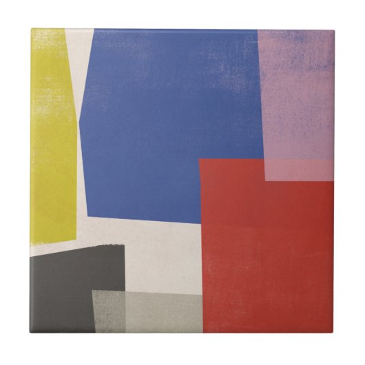 Foolscap - Moderne kleurenblokken Tegeltje (Voorkant)