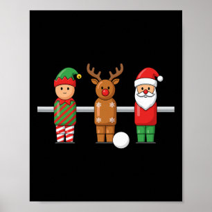 Foosll Kerst Elf Rendier Kerstman Trio Tafel Foo Poster