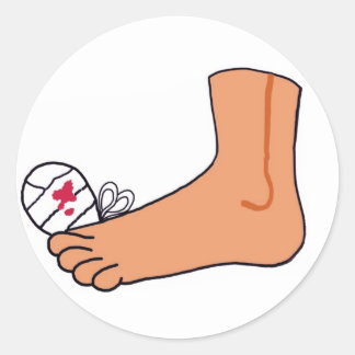 Foot-2 Broken Toe Ronde Sticker