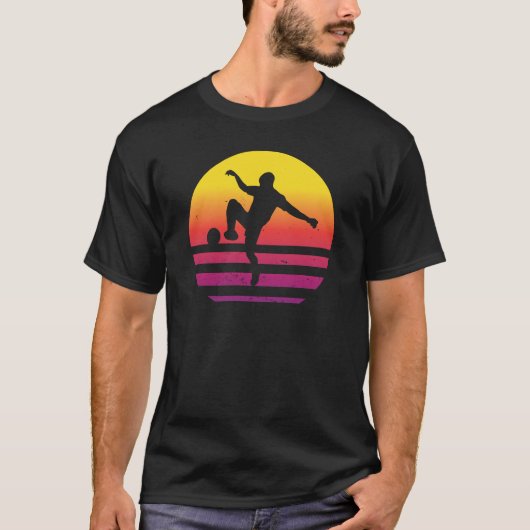 Foot Golf Retro Sunset T-shirt (Voorkant)