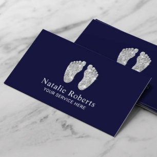 Foot Health Care Practitioner Reflexology Spa Navy Visitekaartje