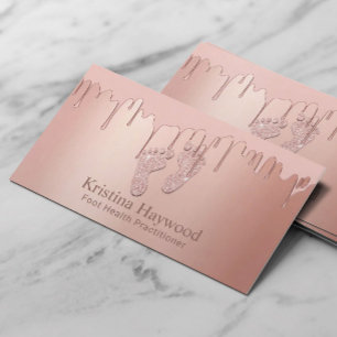 Foot Health Practitioner Modern Roos Gold Drivers Visitekaartje