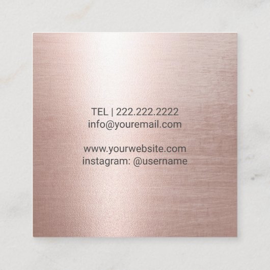 Foot Healthcare Practitioner Grey & Roos Gold Vierkante Visitekaartje (Achterkant)