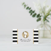 Foot Massage Thrapy Practitioner Modern Stripe Visitekaartje (Staand voorkant)