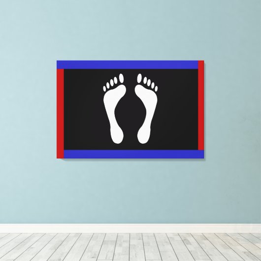 Foot Pride Flag (voetafdruk) Canvas Afdruk (Insitu (Houten vloer))
