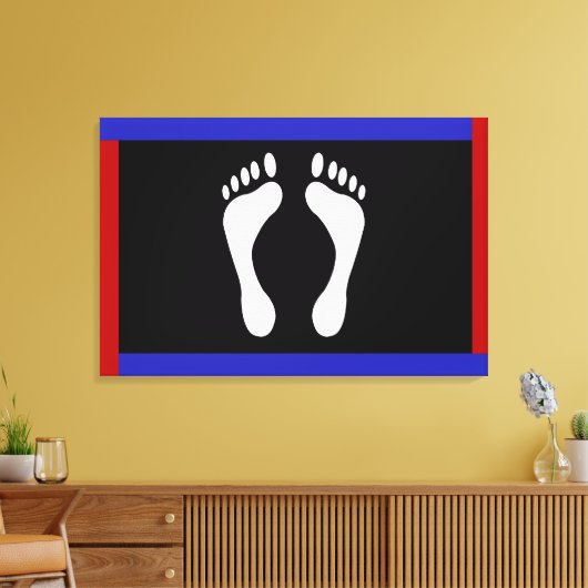 Foot Pride Flag (voetafdruk) Canvas Afdruk (Insitu (Woonkamer))