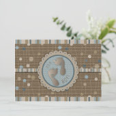 Foot Prints Boy Baby shower Invitation (Debout devant)