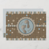 Foot Prints Boy Baby shower Invitation (Devant / Derrière)