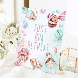 Foot Spa Retreat Spa feest kinderen Verjaardag Reclamebord Met Voetstuk