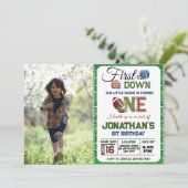 Football 1e foto Verjaardagsjongen Kaart (Staand voorkant)