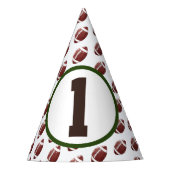 Football 1e jaar down Birthday Feesthoedjes (Voorkant)