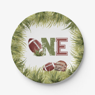 Football 1e jaar down Football verjaardagsfeestje Papieren Bordje