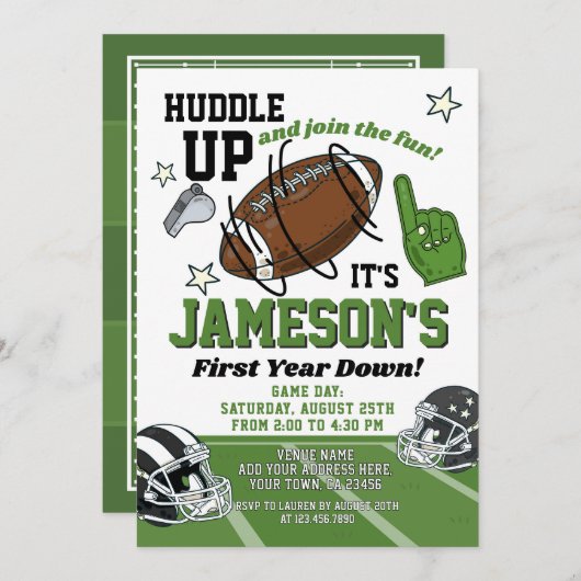 Football 1e uitnodiging (Voorkant / Achterkant)