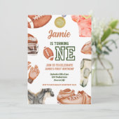 Football 1e Verjaardagsjongens Waterverf Kaart (Staand voorkant)