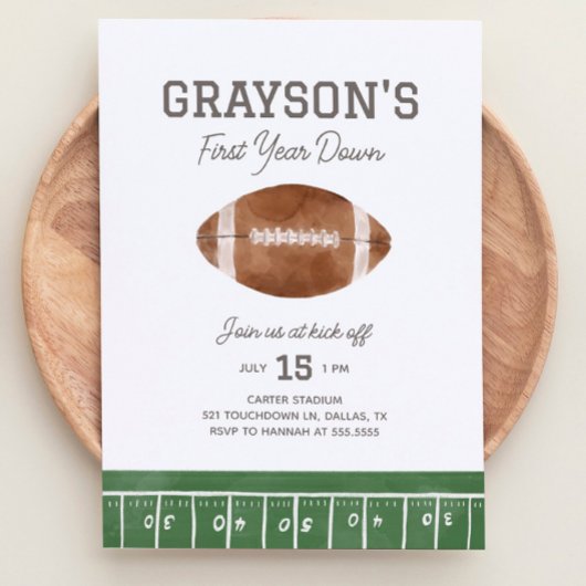 Football 1e Verjaardagsuitnodiging Eerste jaar Dow Kaart
