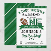 Football 1er Anniversaire Invitation Blanc (Devant / Derrière)