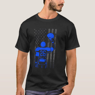 Football 26 Blauw Football Speler Vlag met Helm T-shirt