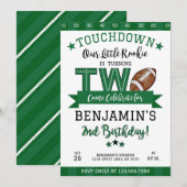 Football 2e anniversaire Invitation blanche (Devant / Derrière)