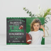 Football 2e anniversaire Photo Invitation noir (Debout devant)