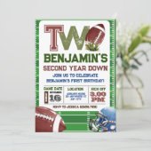 Football 2e jaar down Birthday Kaart (Staand voorkant)