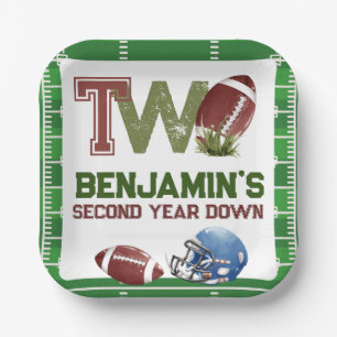 Football 2e jaar down Birthday Papieren Bordje