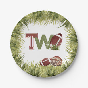 Football 2e jaar down Football verjaardagsfeestje Papieren Bordje