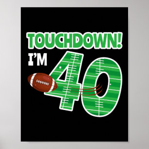 Football 40e Verjaardag Party Speler Spel Lover Te Poster