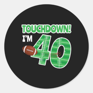 Football 40e Verjaardag Party Speler Spel Lover Te Ronde Sticker