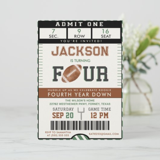 Football 4e anniversaire Invitation (Debout devant)