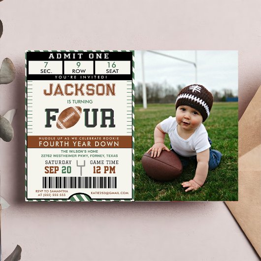 Football 4e anniversaire Invitation photo