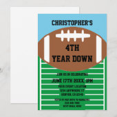 Football 4e jaar na geboorte kaart (Voorkant / Achterkant)