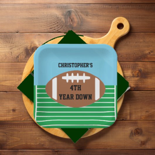 Football 4e jaar na geboorte papieren bordje