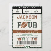 Football 4e verjaardagsuitnodiging kaart (Voorkant)