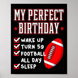 Football 59 Verjaardag Party Team Speler Sport Coa Poster
