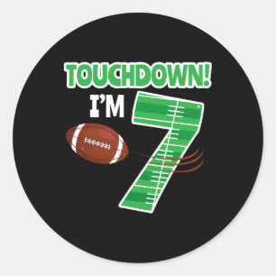 Football 7e Verjaardag Party Player Game Lover Tea Ronde Sticker