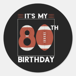 Football 80ste Verjaardag Party Lover Speler Bday Ronde Sticker