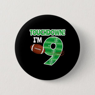 Football 9e Verjaardag Party Player Game Lover Tea Ronde Button 5,7 Cm