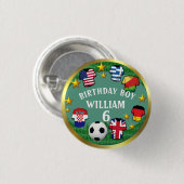 Football Aangepaste tekst Geboortedatum Ronde Button 3,2 Cm (Voorkant /achterkant)