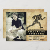 Football Afstuderen uitnodiging (Voorkant / Achterkant)