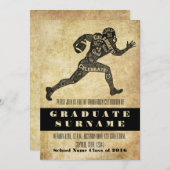 Football Afstuderen uitnodiging (Voorkant / Achterkant)