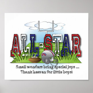 Football All-Star Booys Room Wall Art Poster