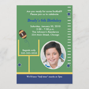 FOOTBALL Alle stralen jongens Sport PHOTO Birthday Kaart