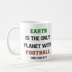 football, alleen aarde koffiemok