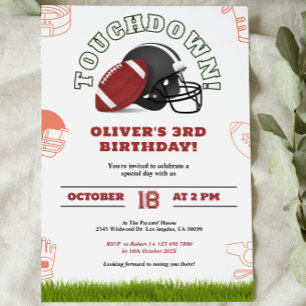 Football américain Brown et blanc Invitation d'ann