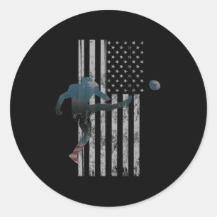 Football American Flag USA Team Gift Kicker Ronde Sticker