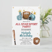 Football and baseball party Invitation (Debout devant)