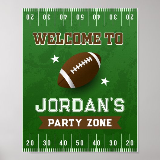 Football Anniversaire Bienvenue Poster Décor 8x10 (Devant)