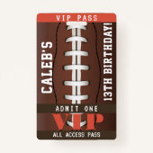 Football Anniversaire de fête VIP Pass Badge (Devant)